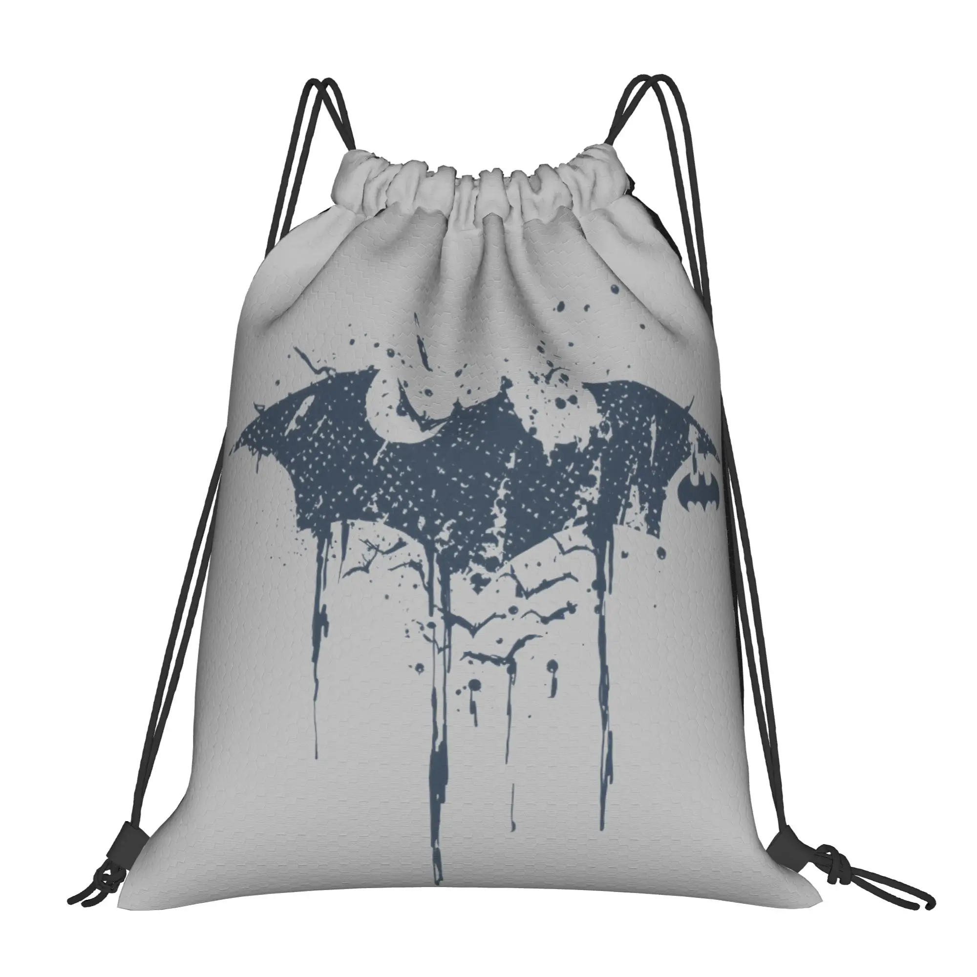 Iconic Batman Logo Drawstring Backpack - Water-Resistant Gym and Travel Sackpack