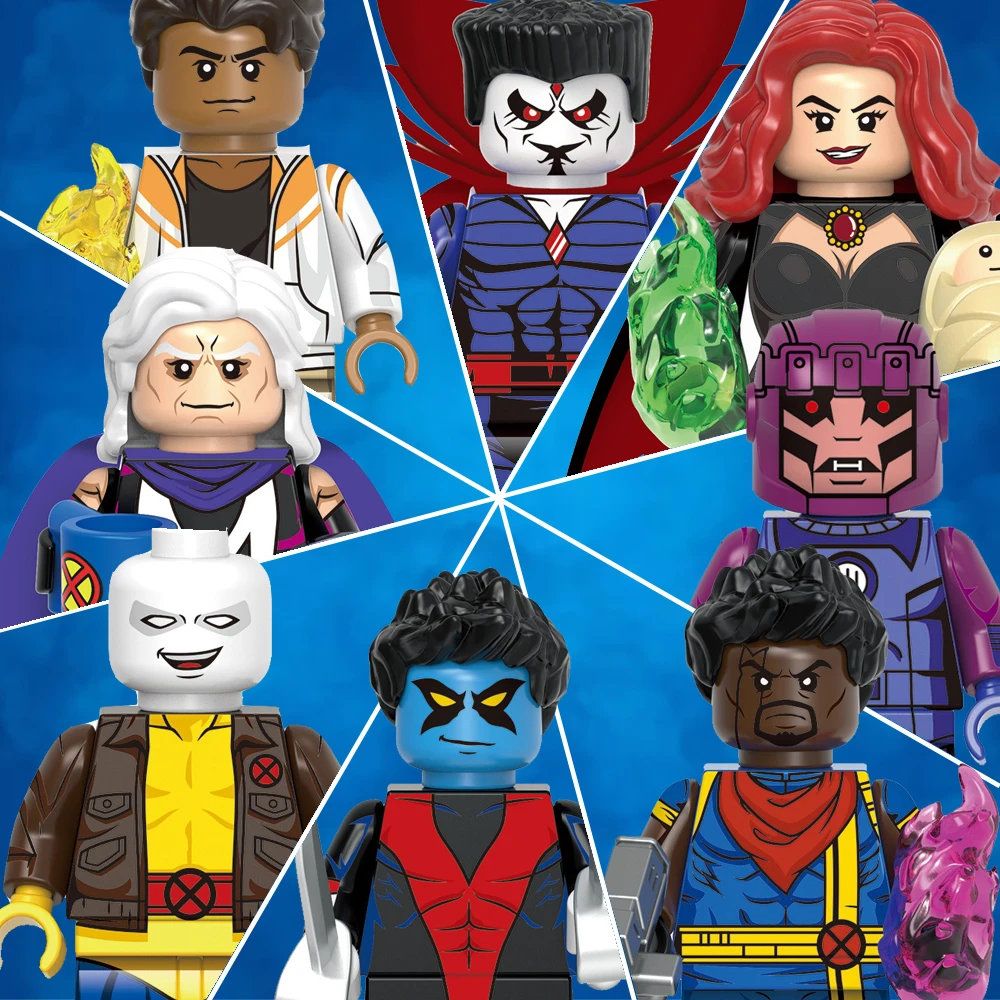 America Movie Mini Action Figure Doll Sunspot Magneto Madelyne Sentinel Mr.sinister Assembling Building Block Dolls Toys