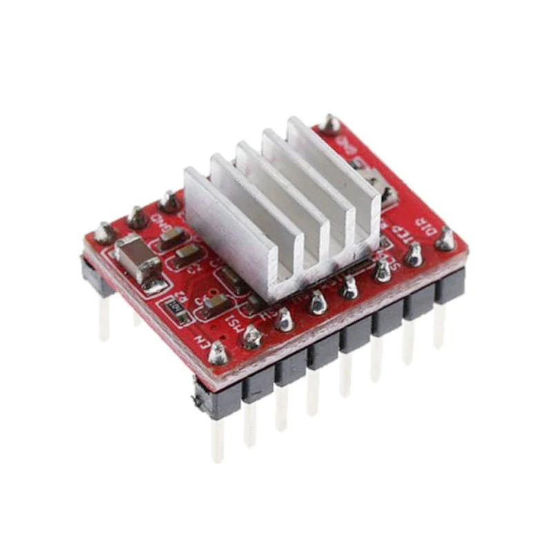 Stepper Motor Driver 5PCS A4988 Step Stick Stepper Driver + Heat sink For Reprap 3D Printer Parts Red Stepper Motor Driver With Heatsink Accessorie