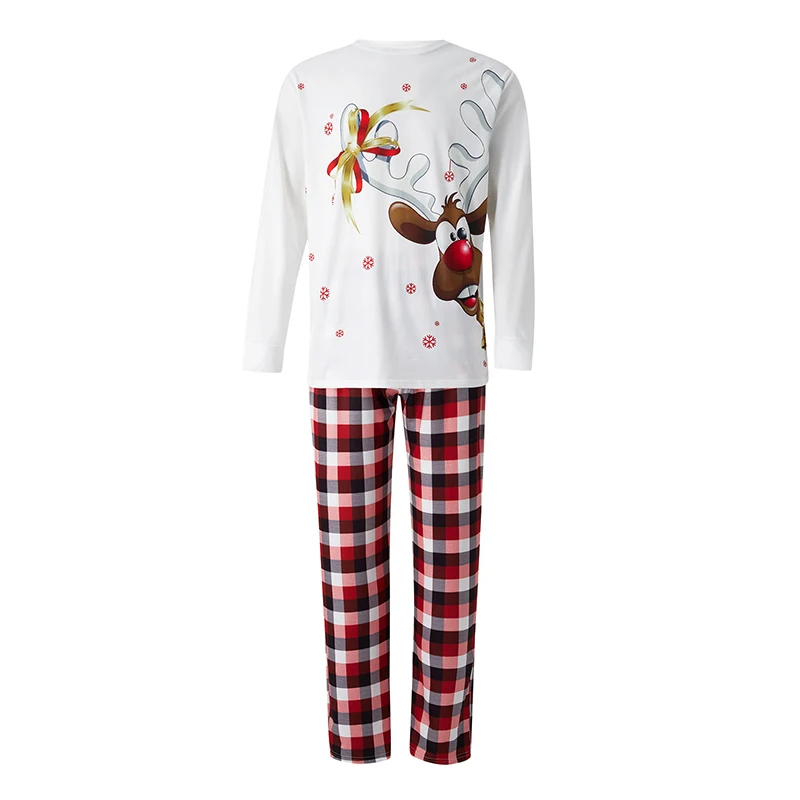 Xmas Family Matching Pajamas Set Cute Deer Adult Kid Baby Family Matching Outfits Christmas Pj's Dog Clothes Scarf