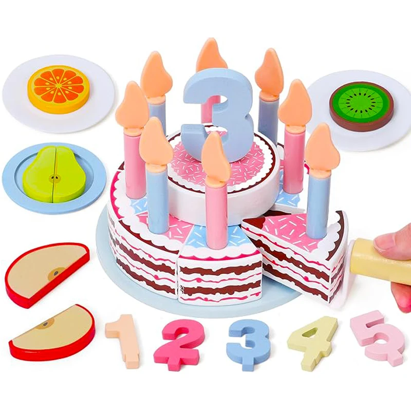 Wooden Birthday Cake & Tea Party Set