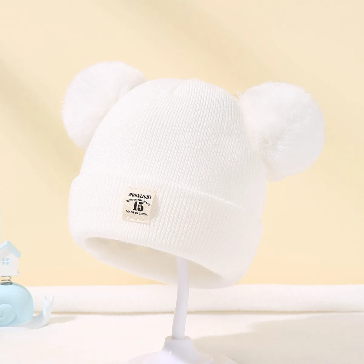 Cozy Kids' Knitted Pom-Pom Beanie
