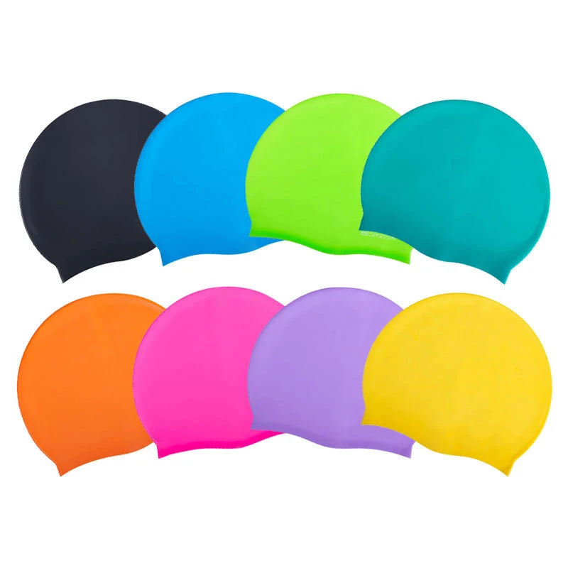 Impermeável alta elástica Silicone natação Cap para homens e mulheres, adultos, tampas de piscina, cobrir orelhas, cabelos longos, grande nadar chapéu, látex