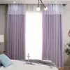 Hollow Out Star Princess Style Pink Double Layer Curtain Blackout Curtain for Living Room Bedroom 6