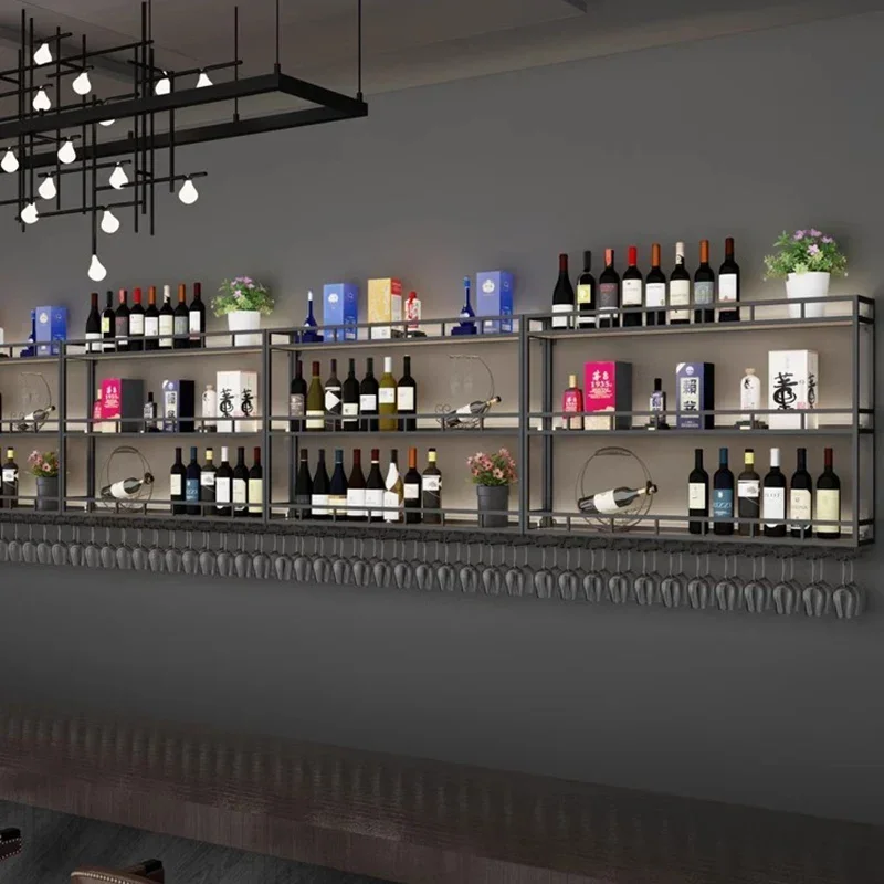 Bar Exterior Assemble Corner Cabinet Whiskey Display Liquor Coffe Restaurant Organizer Equipment Prateleira Salon Luxe Furniture