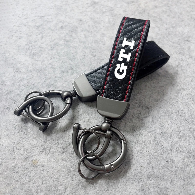 

Брелок из углеродного волокна и кожи, бриллиантовая бижутерия для VW GTI Golf 2 3 4 5 7 MK2 MK3 MK4 MK5 MK6 MK7, автомобильный брелок с защитой от потери