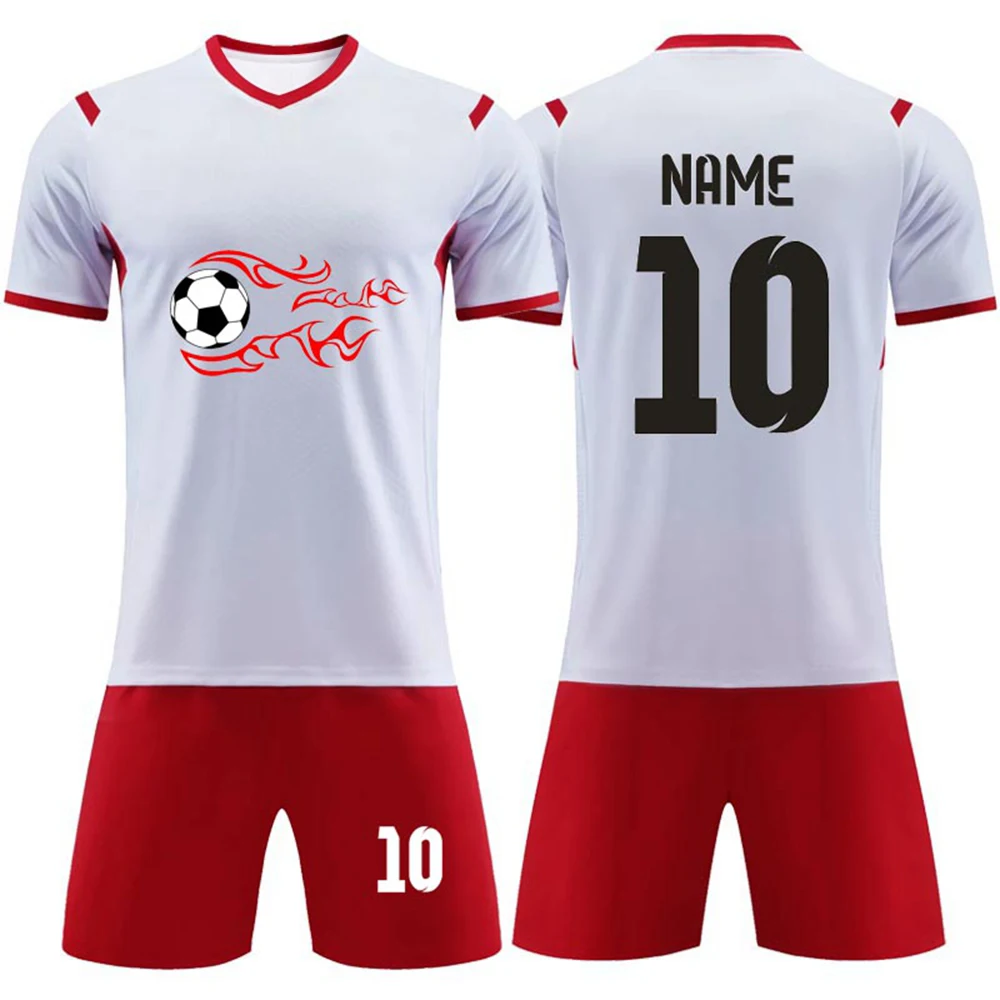 Free Custom Summer New Jersey Set For Men'S Shorts With Short Sleeves For Quick Drying And Breathable Football Team Uniforms summer running clothes for men two piece breathable sportswear set with quick dry t shirt and shorts mens clothing