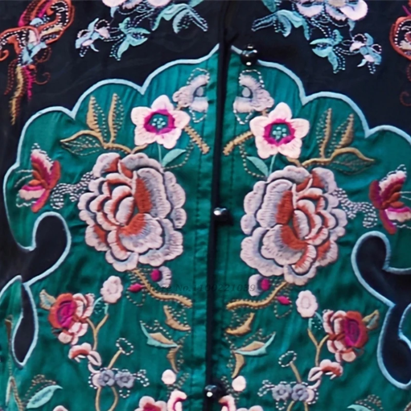 2024 chinese flower embroidery stand collar vest national satin jacquard vest traditional ethnic hanfu tops sleeveless jacket