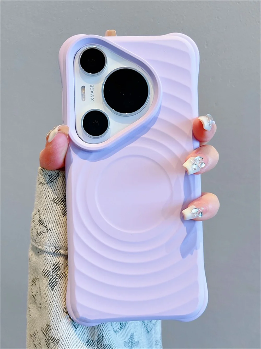 Candy Matte Shockproof Water Ripple Armor MagSafe Case - Wireless Charging Cover