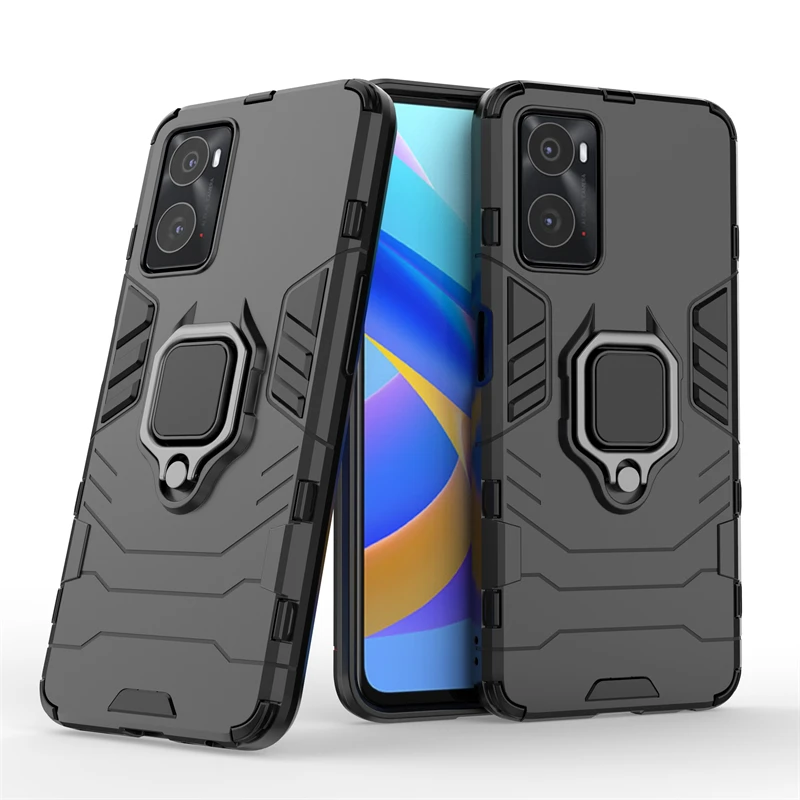 Phone Case For OPPO A96 Cover For OPPO A96 Capas Shockproof Phone Back Magnetic Armor Holder Case For OPPO A 96 A96 Fundas 6.59"