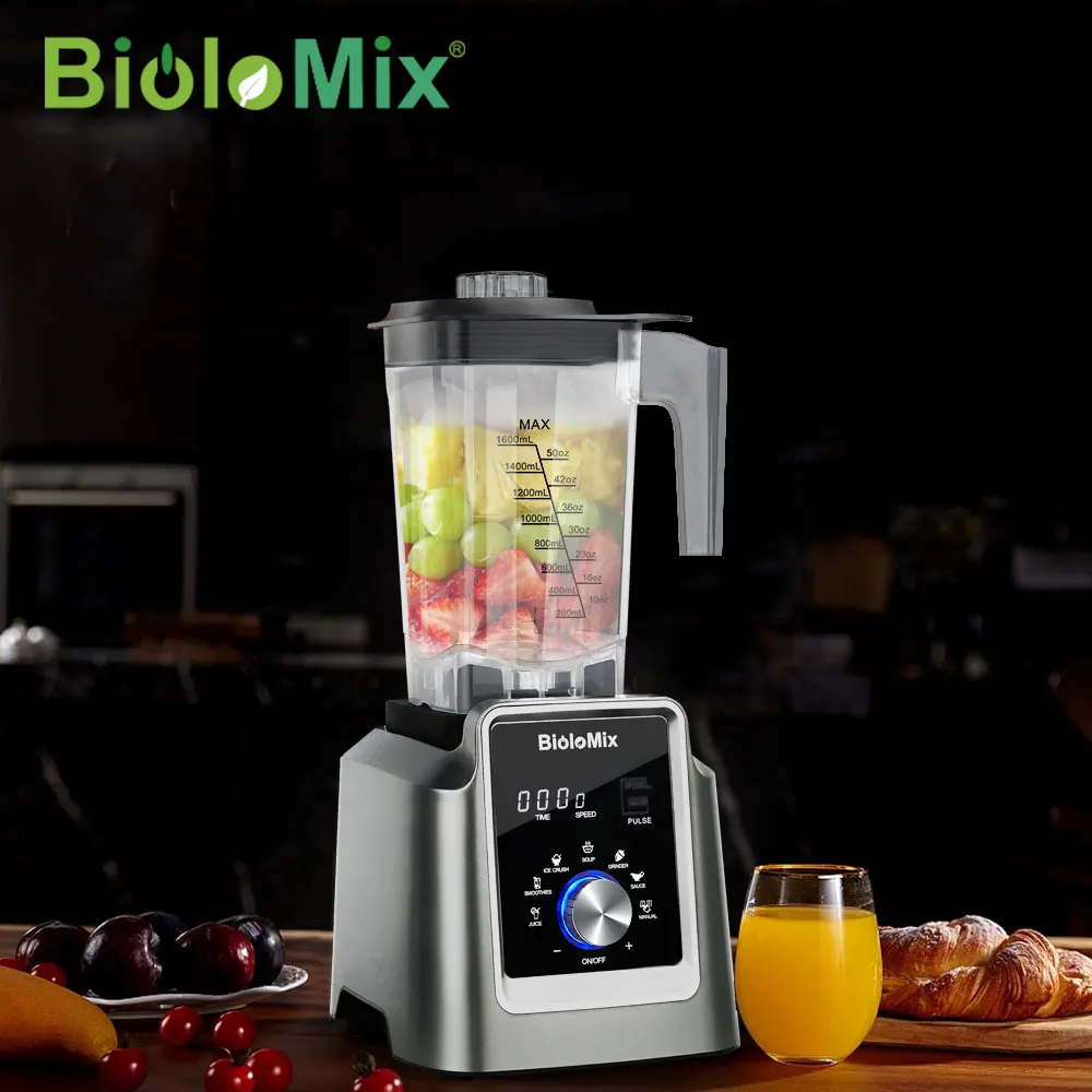 Biolomix Digitális BPA szabadon 2L automata Program professzionális Kereskedői Turmixgép Keverőpult Citromnyomó élelmiszeripari Időréscsatoló Tükörlap smoothies