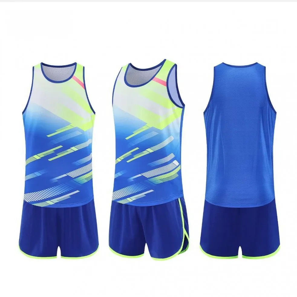 New Athletic Wear Set Men Women Training Vest Shorts Marathon Running Quick Dry Sports Competition Team Uniform Baseball Shirt