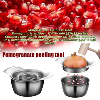 304 Stainless Steel Pomegranate Peeling Tool Pomegranate Peeling Tool Set Pomegranate Fruit Opening and De-seeding Tool Set