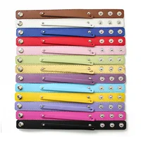 10pcs PU Leather 18x210mm+8mm Wristband Copy Leather Have a Small Belt on fit 8mm Slide Charm Letters DIY Accessory Bracelet 1