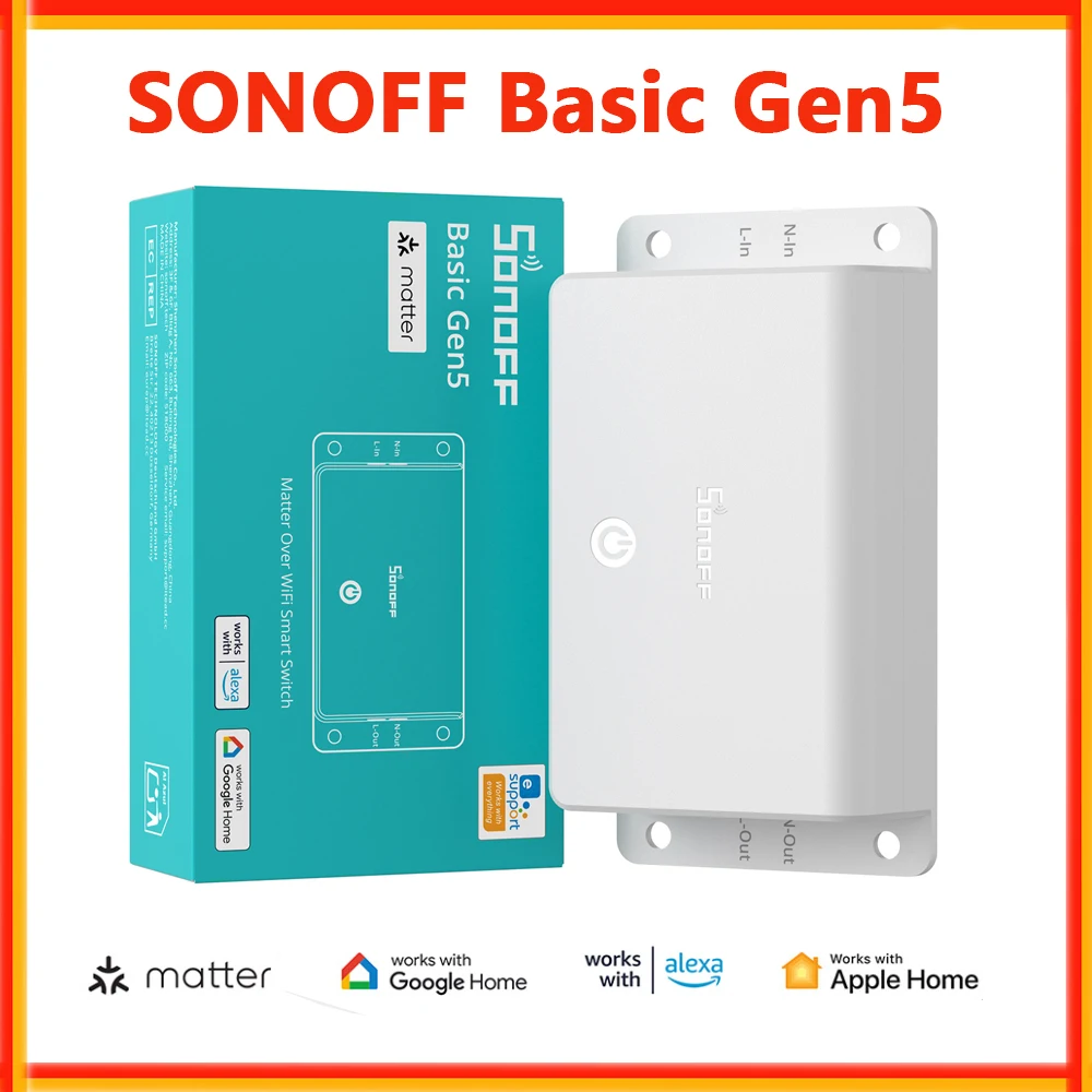 SONOFF 베이직 Gen5 매터 오버 WiFi 스마트 스위치 BASIC-1GS..