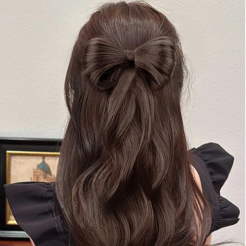 Bow Half-Tied High Ponytai Hairpin Chicken Feather Wig Braid Hair Clip Hair Pin Braid Wig Braid Fluffy Styling Hair Accessories