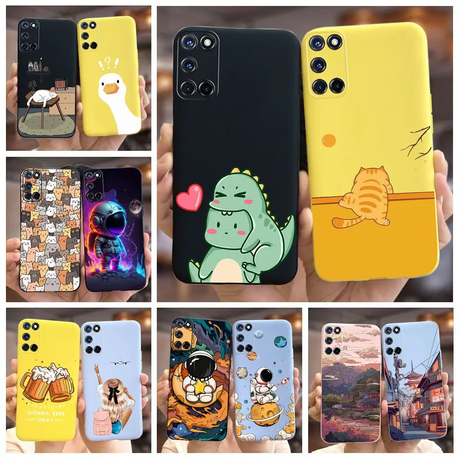 Для Oppo A52 чехол Oppo A72 A92 милый мультяшный чехол с динозавром мягкие силиконовые чехлы для телефона для Oppo A92 A 52 72 OppoA52 OppoA72 бампер