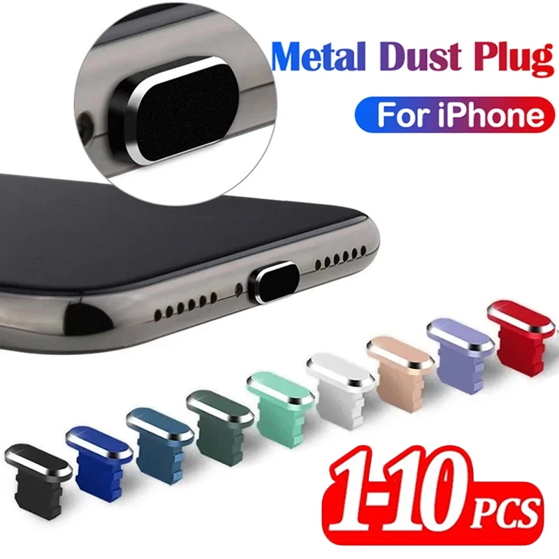 Metal Dust Plug For iPhone 13 12 11 8 7 Protective Charging Port For Ios Anti Dust Proof Cover Cap For Apple iPad Lighting Port