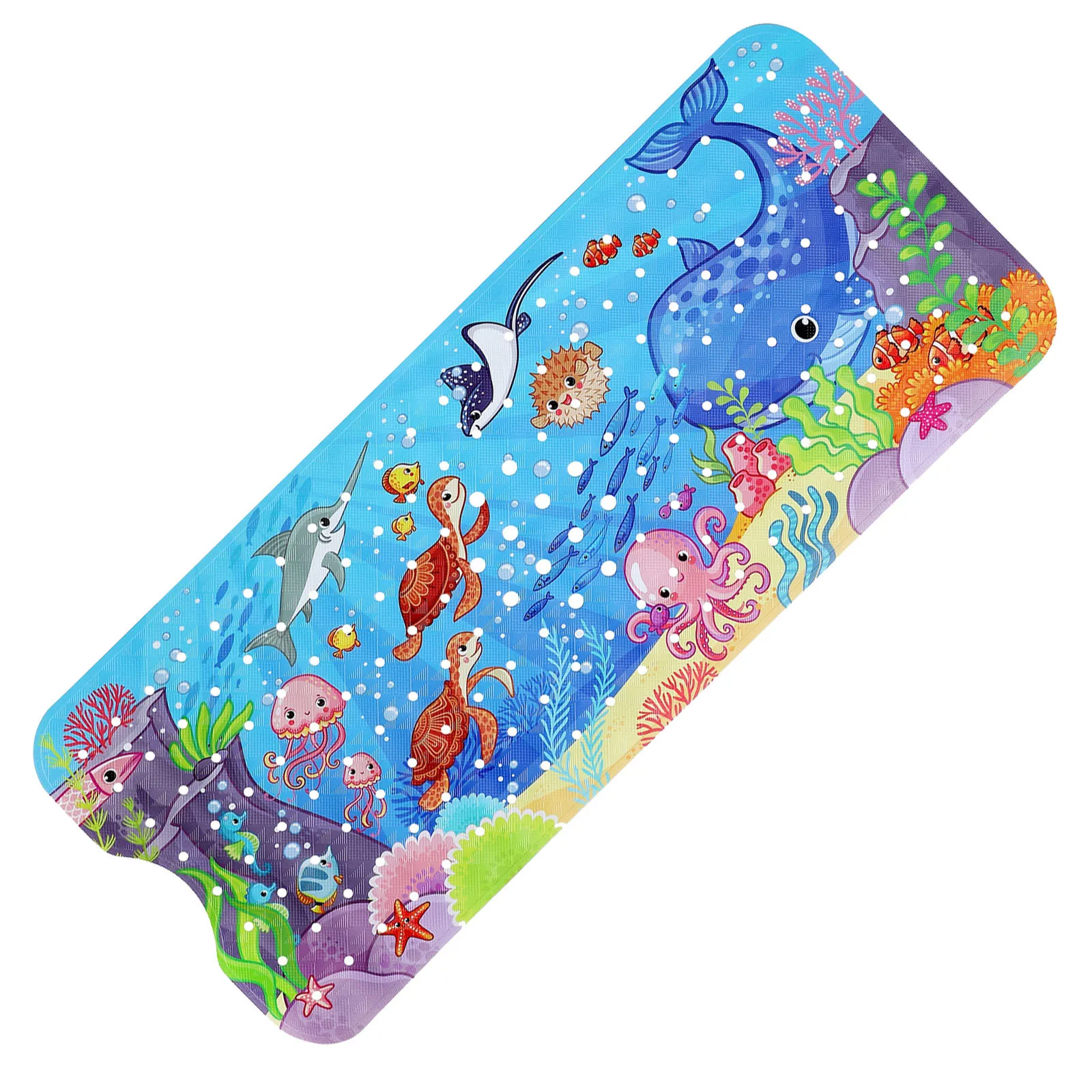 40x100cm Cute Cartoon Sea World Anti-Skid Shower Bathtub Mats with Sucker Non-Slip Bath Mat Soft Pad Kid's Elder Carpet Rug