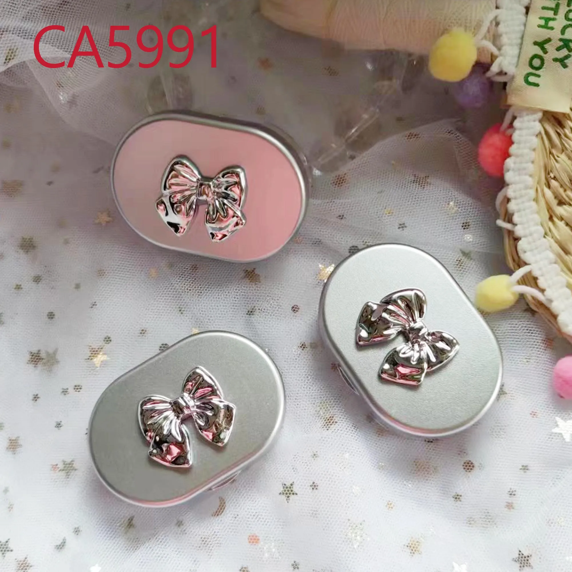 Silver Bow Travel Kit Pocket Contact Lens Case with Mirror Travel Kit Easy Carry Lenses Box Container CA5991