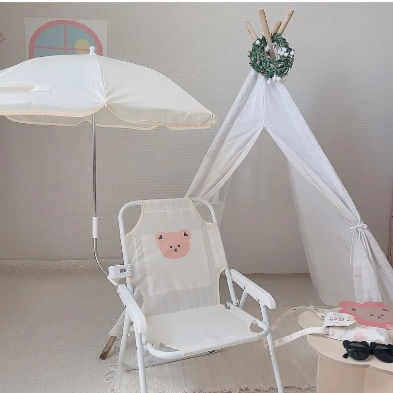 Children's beach chair cartoon animal outdoor sunscreen folding chair portable seaside vacation baby