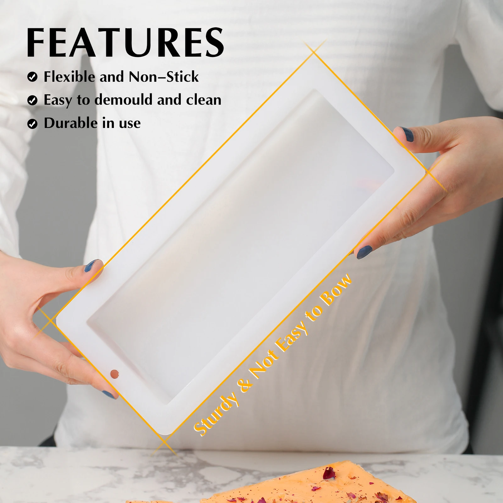 Rendering Silicone Soap Mold DIY Rectangular Toast Loaf Mould for Soap Making