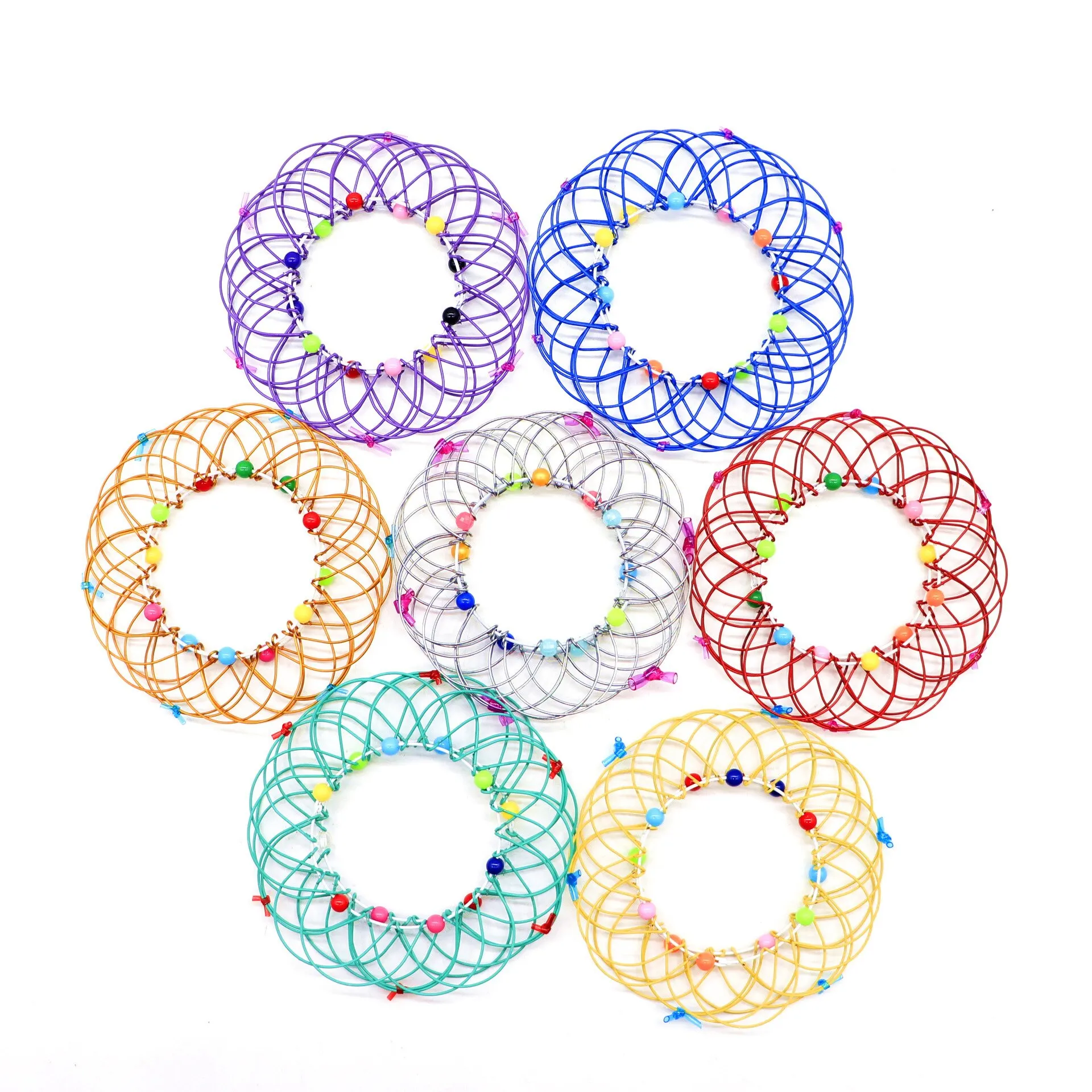 Fidget Toys 3Pcs Educational and Stress-Relieving Fidget Toys for Kids and Adults Mandala Decompression Flower Basket & Steel Ring Sensory