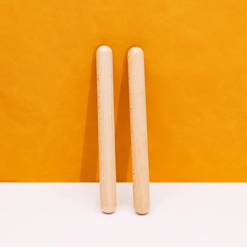 2pcs 8" Natural Hardwood Claves-Classic Wooden Percussion Instruments for Rhythm & Classroom Use