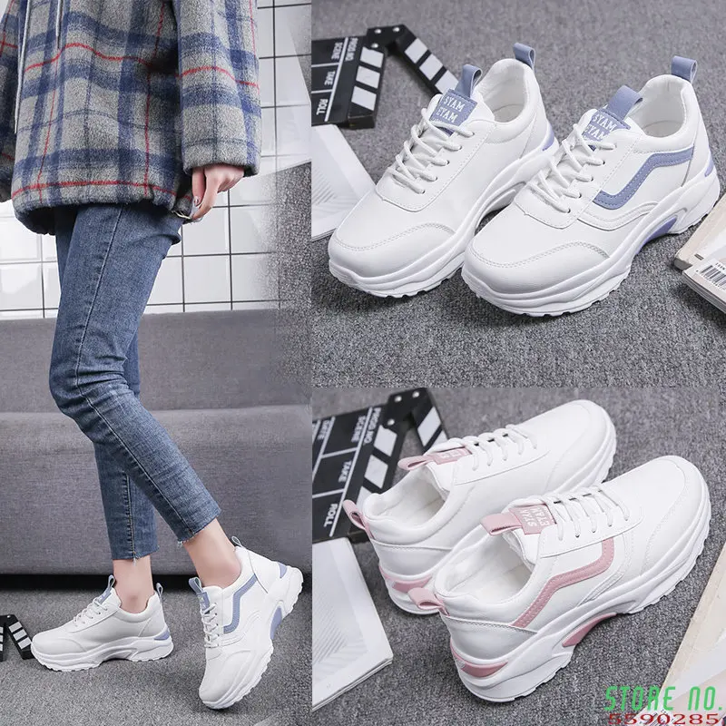 

Women Vulcanize Shoes Casual Fashion 2023 New Woman Cozy Breathable White Flats Tennis Female Platform Sneakers Summer Autumn