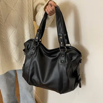 Female Hobo Handbag Large Capacity Shoulder Bags Big Stylsih Casual Tote Bag Ladies A4 Soft Leather Crossbody Bags Business Sac