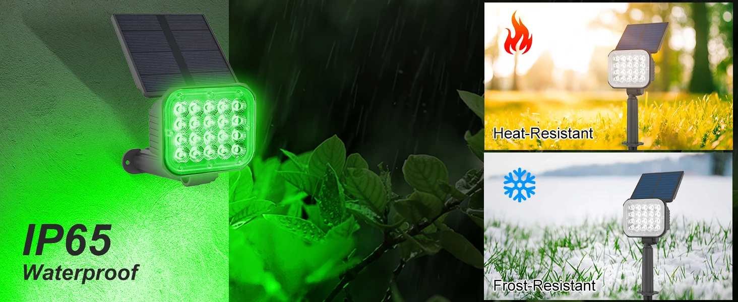 Description Picture 4 of item2PCS Solar Garden Light Outdoor IP65 Waterproof Landscape Lawn Spotlight Decoration 49LEDS Green Wall Lamp for Pathway