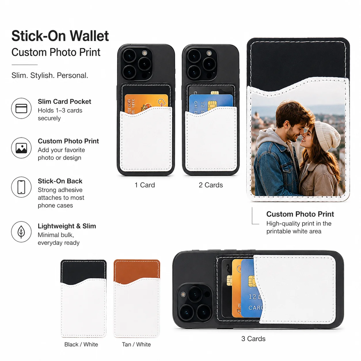 Personalized Photo Card Holder Wallet - Customizable Pocket Gift