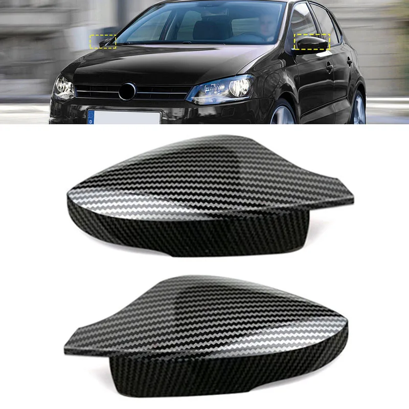 

Carbon Fiber Look Car Rear View Mirror Cover Caps for VW Polo 2009-2017 UP 2016-2018 2019 2020 2021 Exterior Accesories