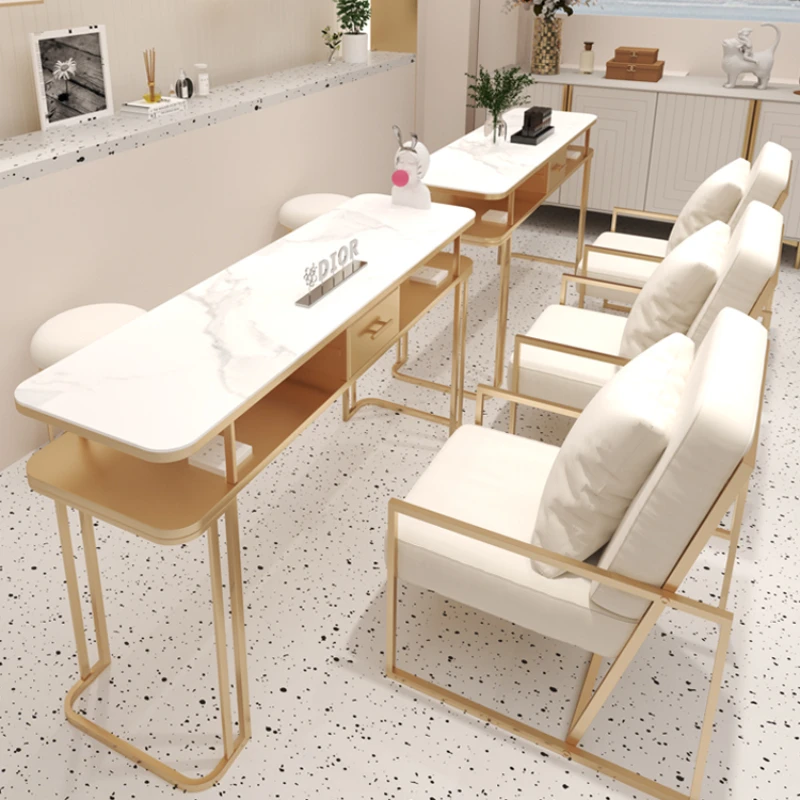 Women Designer Manicure Table Aesthetic Professional Beauty Manicure Table Makeup Office Tafel Nails Shop Furniture YN50MT designer manicurist manicure table makeup reception counter manicure table technician simple tafel nails shop furniture yn50mt