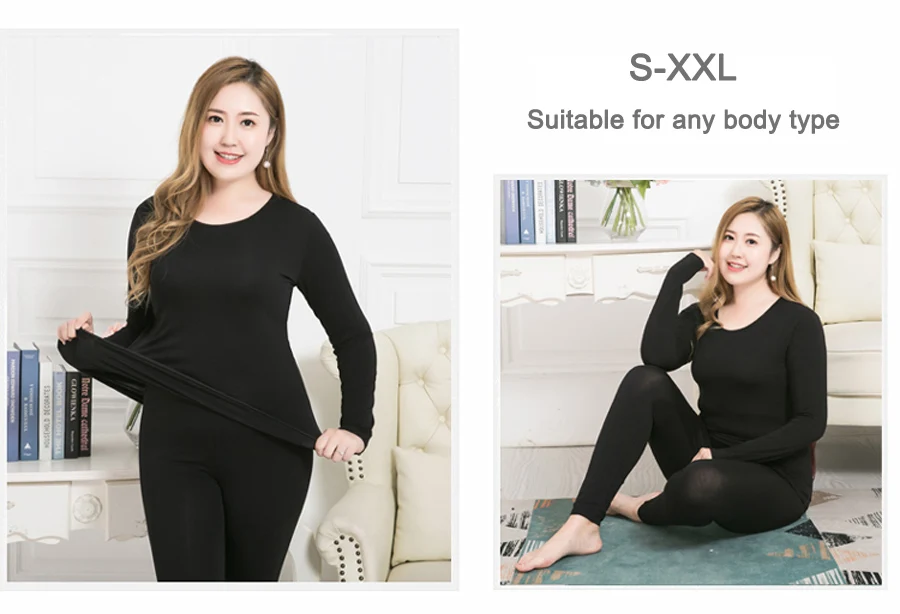 Description Picture 5 of itemWomen's Thermal Underwear Winter Clothes Sports Yoga Warm Lingerie Women Thermal Clothing Set Women Underwear Set 2 Pcs