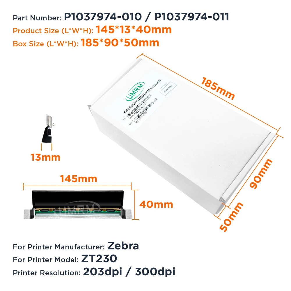 P1037974-010/P1037974-011 Printhead for zebra ZT230 203/300dpi Thermal Barcode Label Print Head Printer Accessories print head