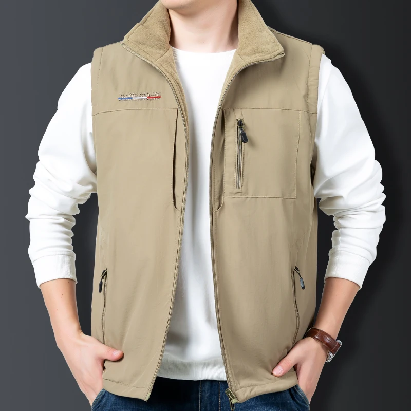 Men's Sleeveless Jacket Climbing Vest Men Work Plus Size Outerwear Tactical Military Winter Padded Heater Large MAN Jackets Male