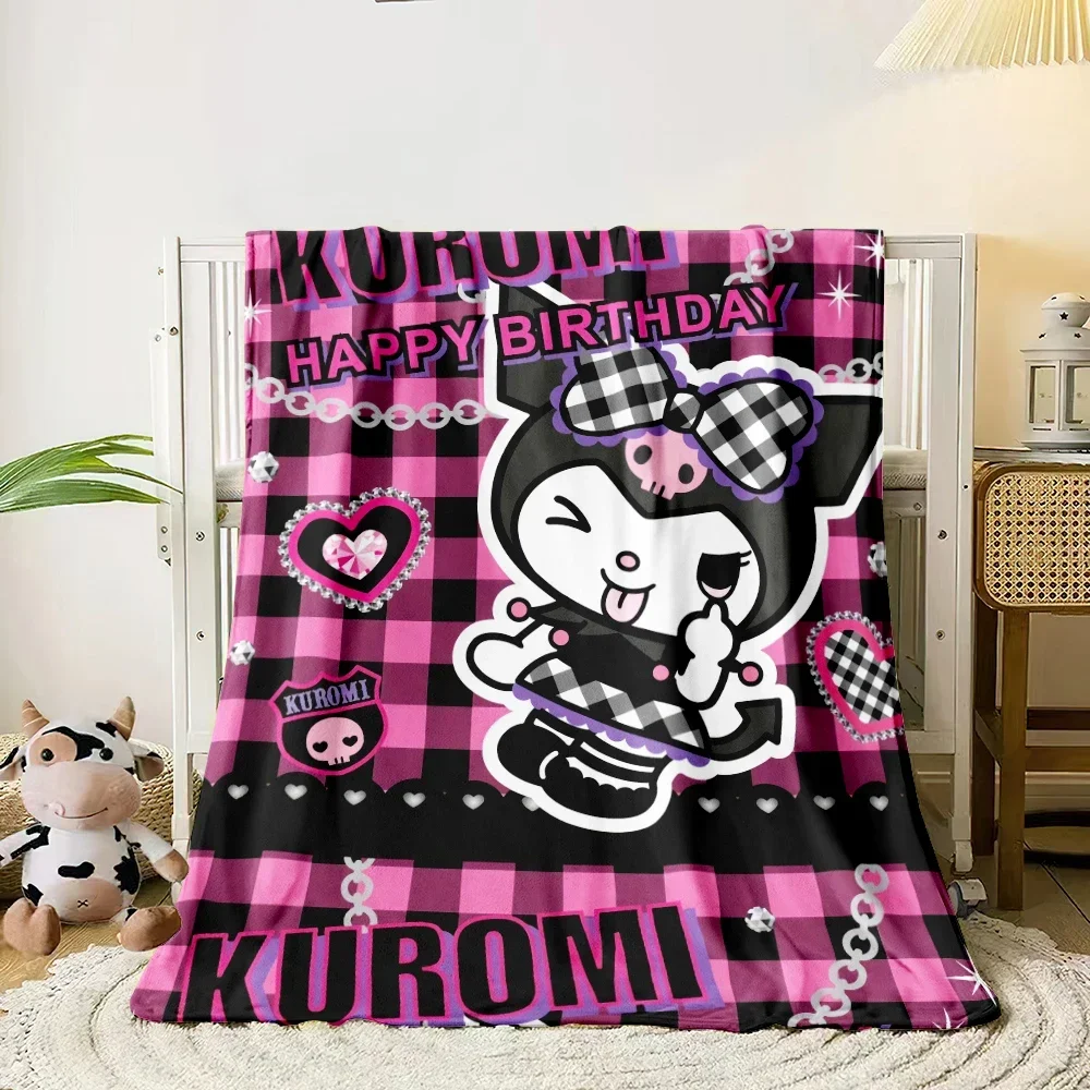 Kuromi HD Print Blanket.Cute, Soft and Comfortable,Nap,travel,work,living Room,bedroom,Chair,sofa,Picnics,Blankets,Gift. 2