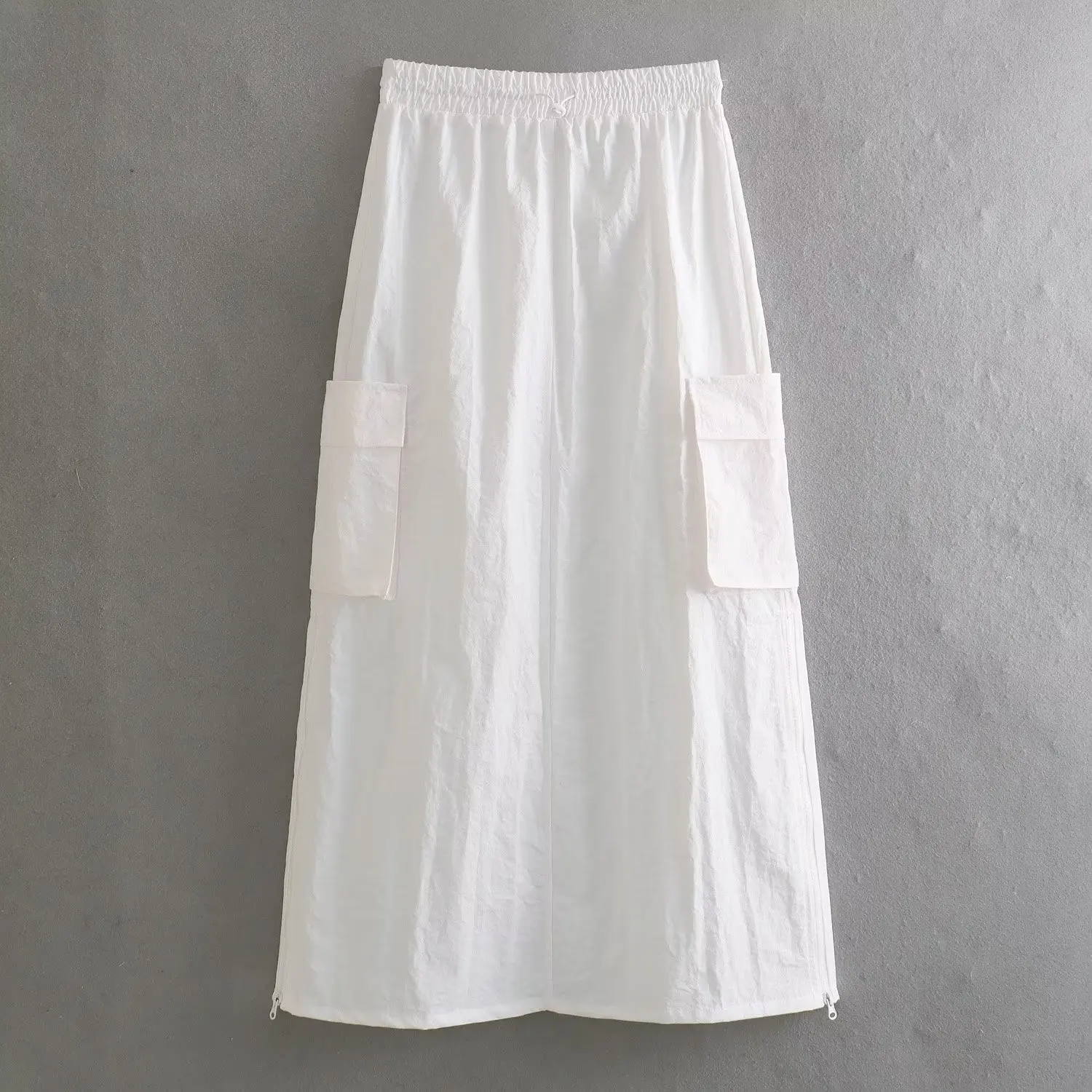 Jenny&Dave Fashion Casual A-line Midi Skirt Set Women French Elegant White Hooded Tank Top