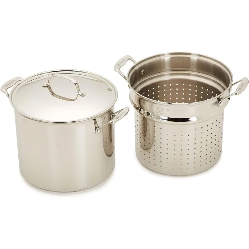 Cuisinart 4-Piece Cookware Set, 12 Quarts, Chef's Classic Stainless Steel Pasta/Steamer, 77-412P1 2