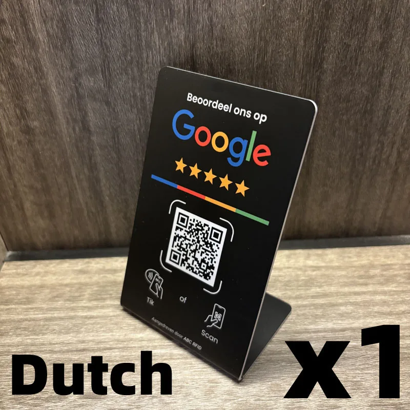 Multilingual Business Stand for Google Review with NFC Tap & Dynamic QR Code