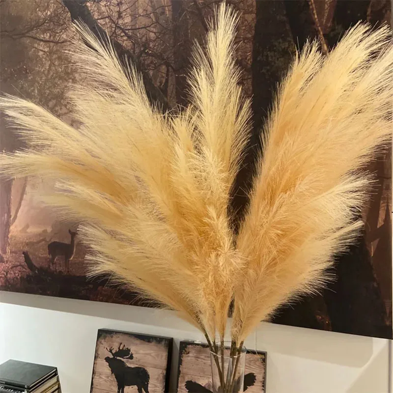 1Pcs Artificial Pampas Grass Home Room Decor Simulation Reed Flower Bouquet DIY Wedding Decoration Birthday Party Supplies