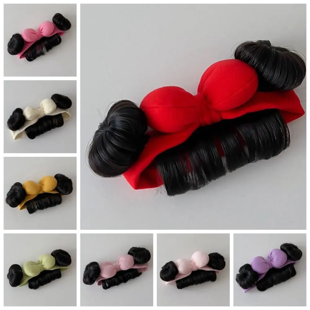 

Cute Baby Hair Bands Wig Cotton Bowknot Newborn Wig Headband Fluffy Breathable Bangs Chignons Headband Photography Props