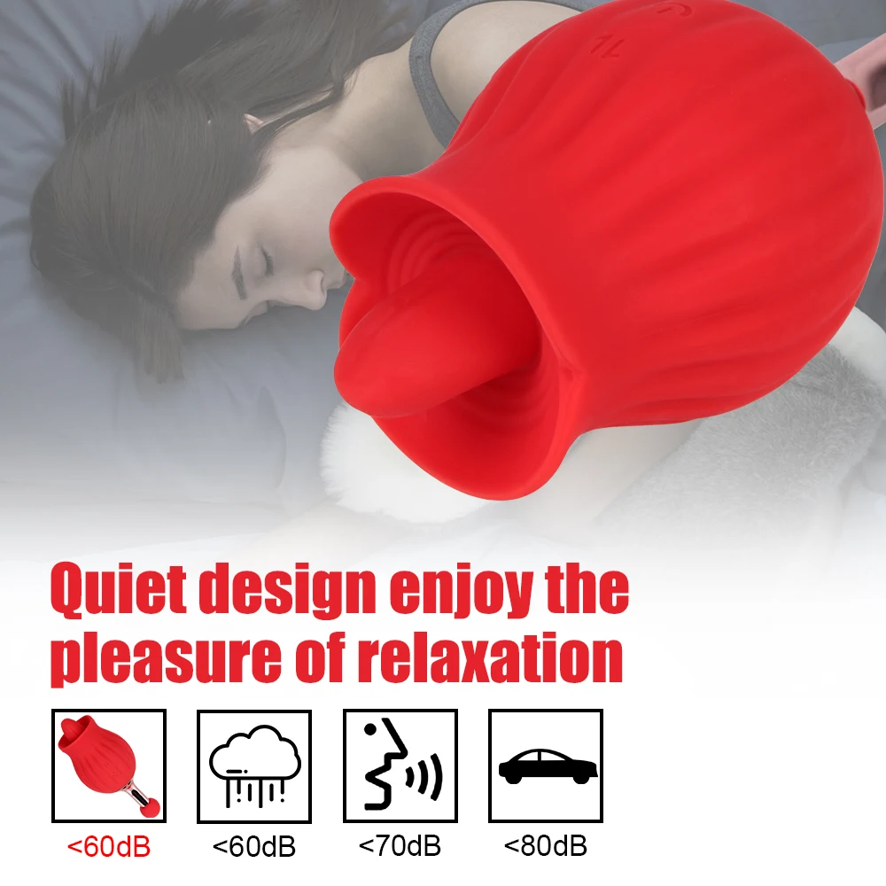 Rose Shape Tongue Licking Vibrator for Women