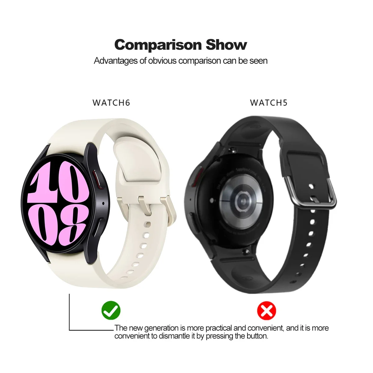 Silicone Bracelet Strap for Smartwatch - Sleek and Durable Design
