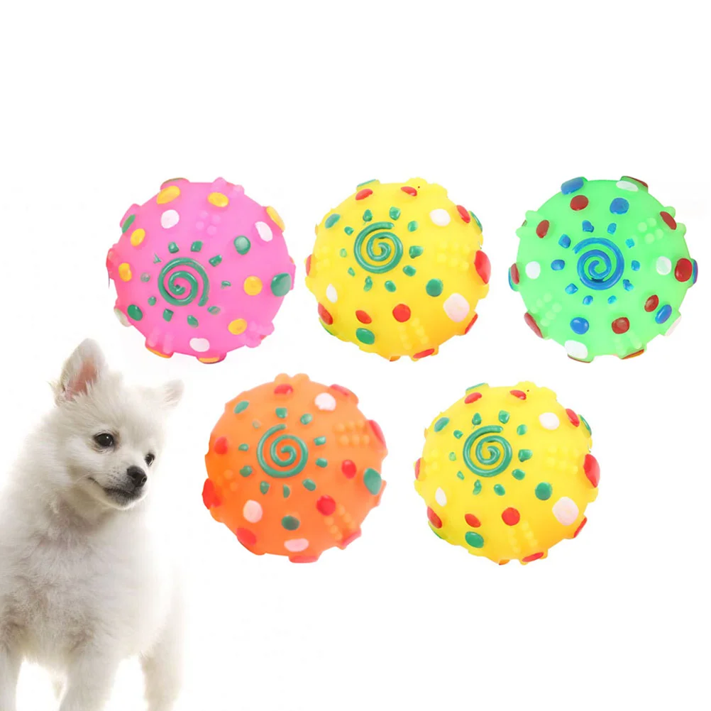 

5pcs Dog Sound Toy Toy Creative Pet Ball Toy Bite Resistance Ball (Random Color)