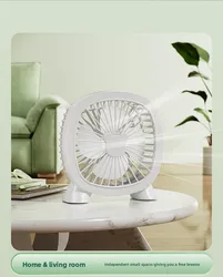 Compact USB Desk Fan - Portable Small Cooling Fan for Dormitory, Office, or Desktop Use (White - USB)