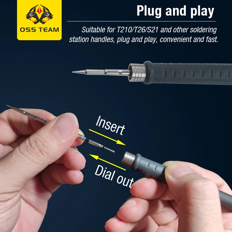 Soldering Iron Tips Lead Free Heating Core Compatible Sugon Aifen Aixun GVM Soldering Station Handle OSS TEAM C210 C245 C115 soldering iron