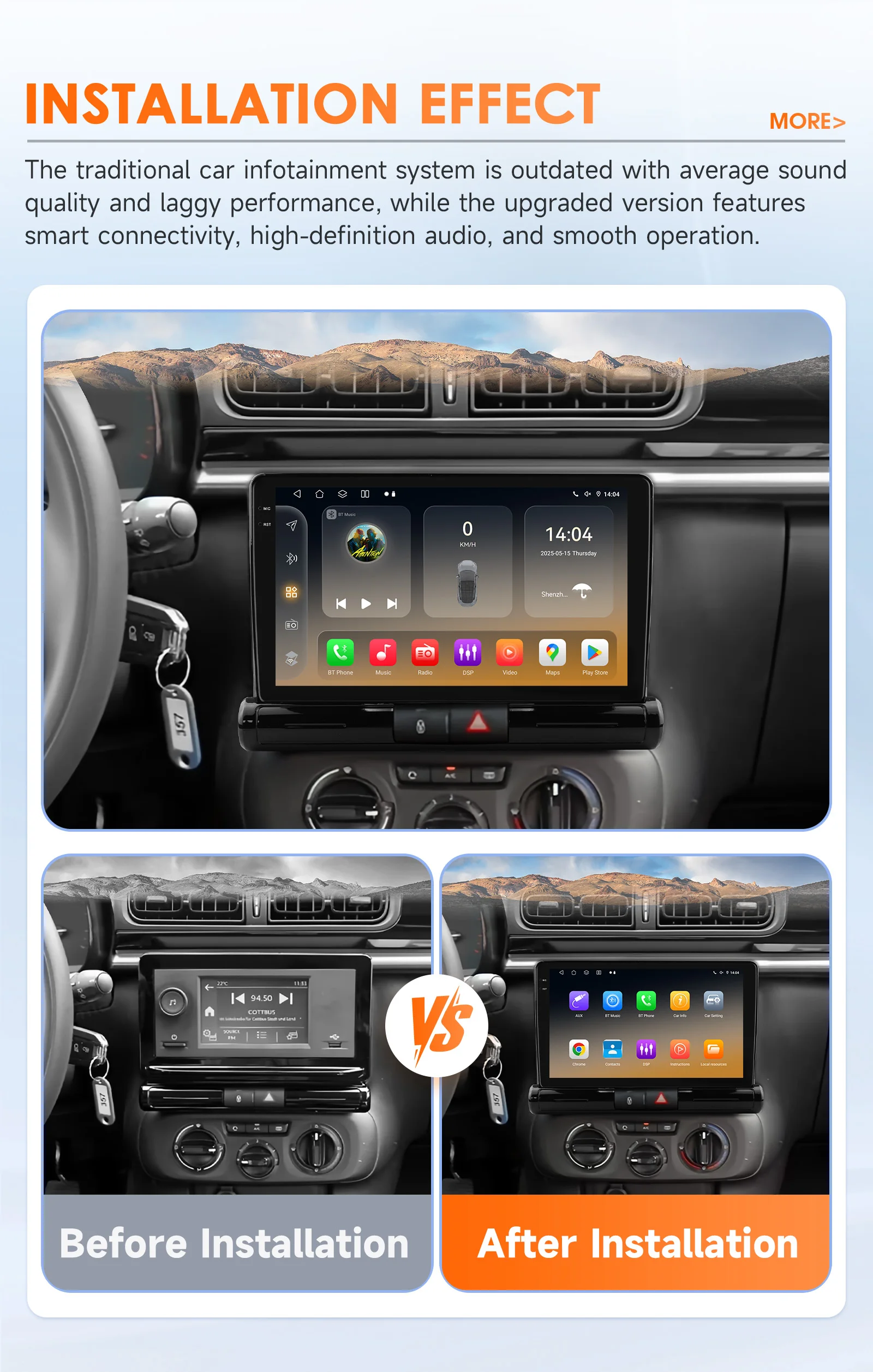 Autoradio für Citroen C4 Aircross C3 Aircross 2017-2023 Carplay Android Auto 4G DSP Autoradio GPS Stereo RDS mit Snapdragon 6115 – Detail 3