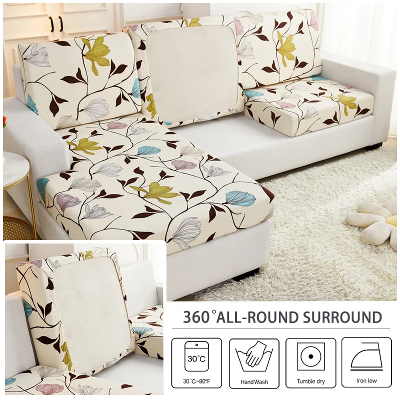 Stretch Sofa Seat Cushion Cover Furniture Protector Slipcover Sofa Covers for Living Room Soft Flexibility with Elastic Bottom 4